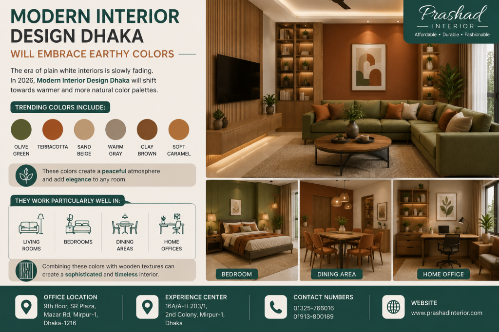4. Modern Interior Design Dhaka Will Embrace Earthy Colors
