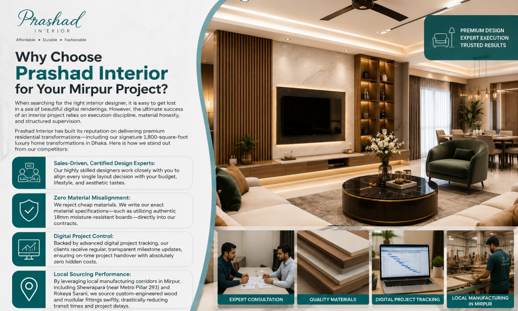Why Choose Prashad Interior for Your Mirpur Project – Premium Interior Design Services in Mirpur, Dhaka